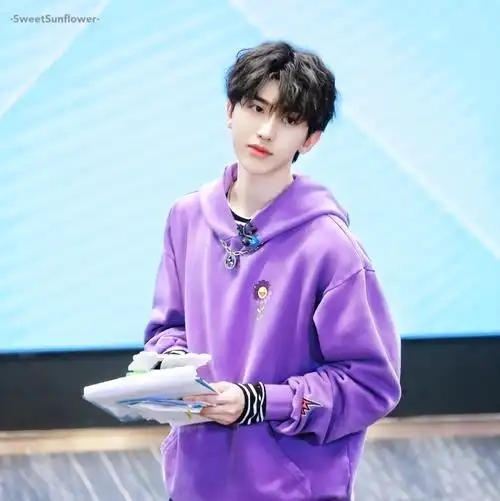 蔡徐坤紫色卫衣