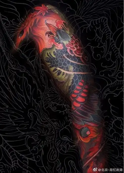 纹身作品推荐分享日式花臂,半甲纹身,最经典的就是日式花臂了,#花臂