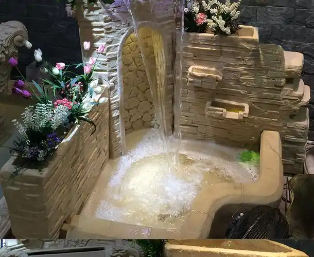 欧式流水喷泉 酒店装饰水景假山流水室内加湿招财客厅落地摆件
