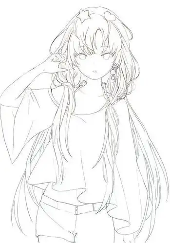 黑白线稿动漫女生线稿素材有了这些线稿寒假有事情做喽