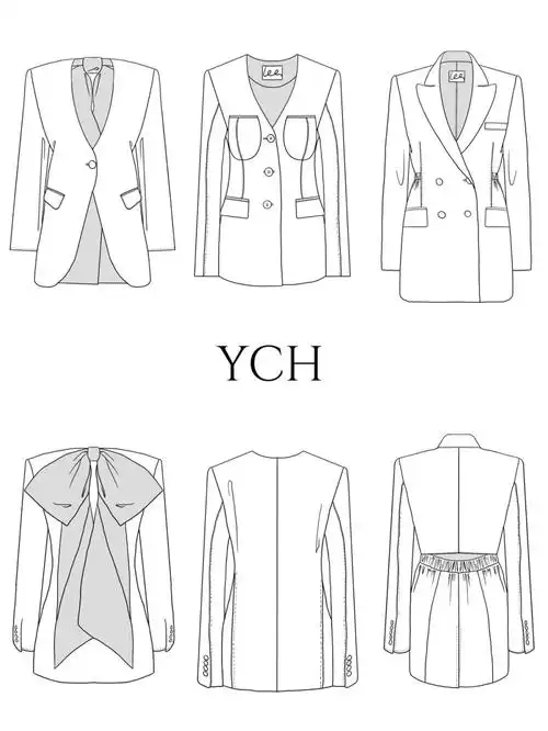 ych西装款式图手绘