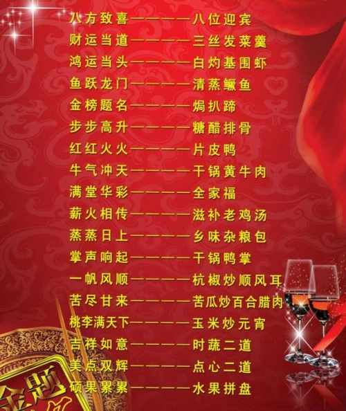 升学宴金榜题名的菜单