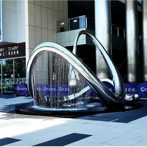 方圳不锈钢喷泉水景雕塑酒店会展中心高端艺术装饰景观美陈定制