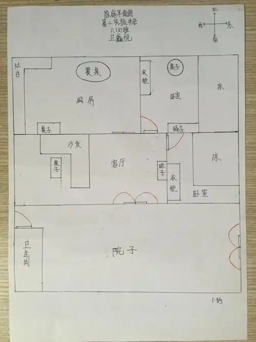 实验中学六年级 "疫情中的玩转数学"主题实践活动——绘制家庭平面图