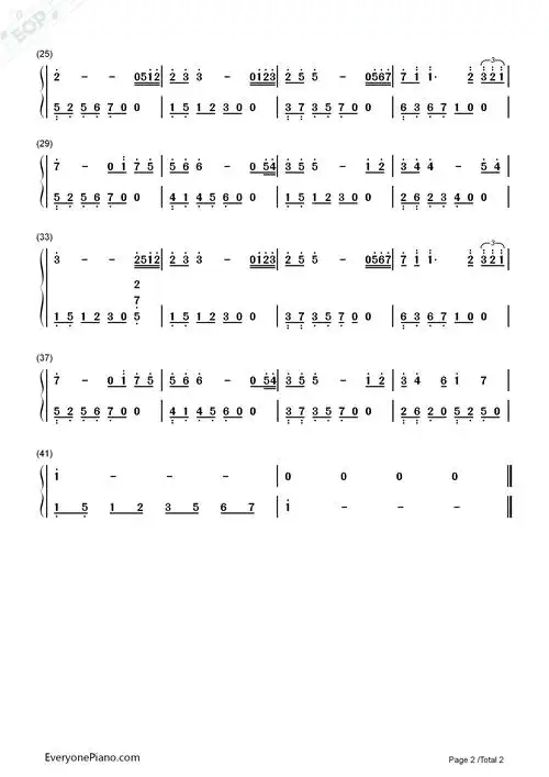 雨的印记-kiss the rain双手简谱预览2