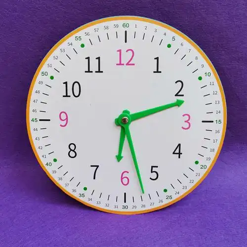 fgacct 钟表模型教具儿童时钟认表钟学具学认识时间一年级数学小学生