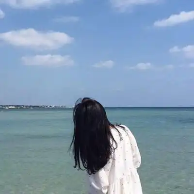 海边,女头,背影