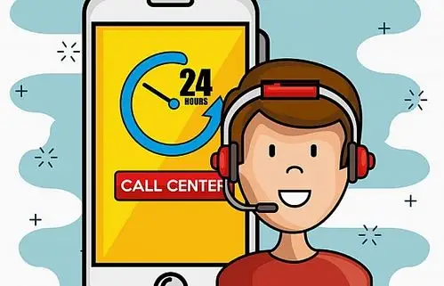 卡通风格24小时手机在线技术支持服务客服图片免抠素材