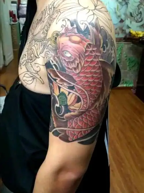 半甲!大臂做完!下次胸口!_纹身图案手稿图片_97火97的纹身作品集