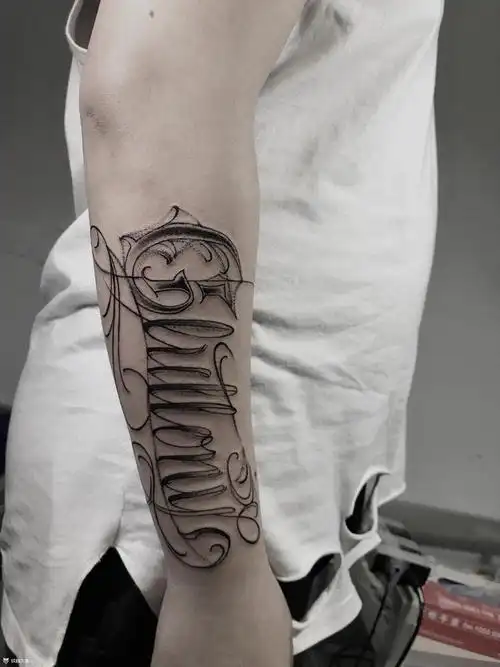 哥特英文花体_纹身图案手稿图片_金鸿的纹身作品集