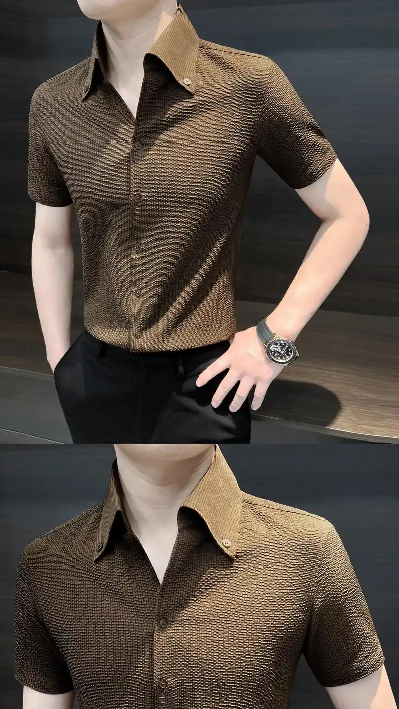 男神们,硬汉痞帅衬衫来啦!法式大v领,体现你性感又时尚的潮男