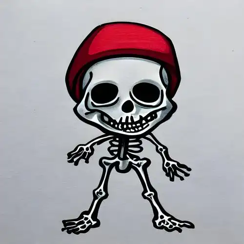 卡通骷髅人简笔画