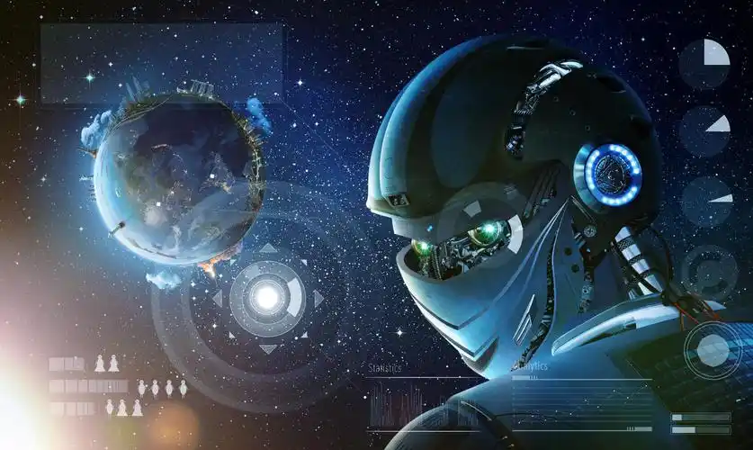 从太空回望的机器人未来技术人工智能美好未来