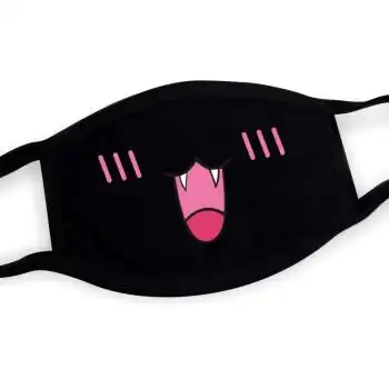 防尘口罩冬季保暖秋季防寒动漫周边口罩w嘴 口罩男潮款骑行 kz黑色