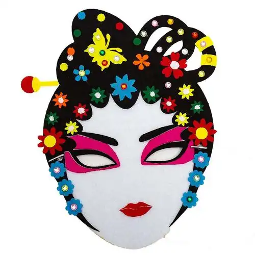 戏曲京剧脸谱面具 儿童中国风创意手工diy材料包不织布粘贴画