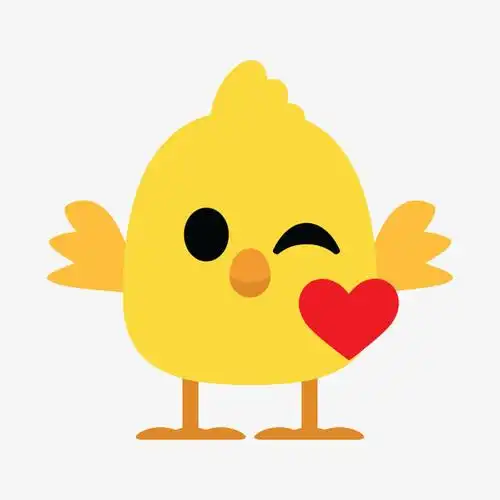 可爱的卡通黄色小鸡飞吻插画免抠免抠素材免费下载_觅元素51yuansu.