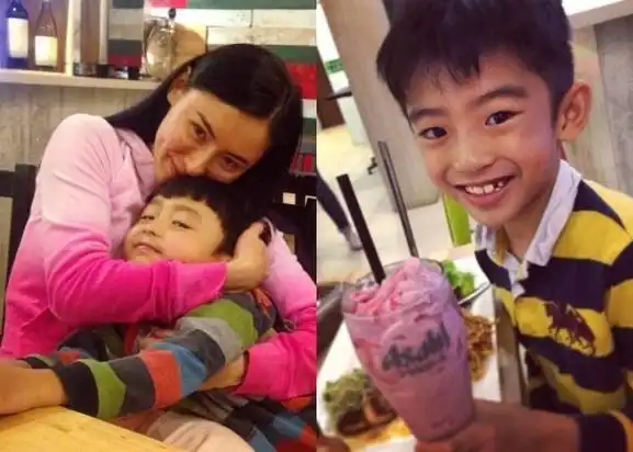 41岁张柏芝罕晒三胎小儿子正脸照片肉脸嘟嘟像二儿子太可爱了吧