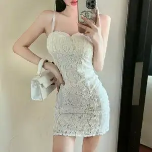 蕾丝抹胸吊带连衣裙2022新款夏夜总店女装气质性感紧身包臀短裙子