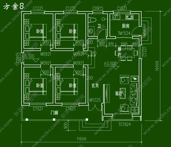 一层农村房屋设计图 单层自建房效果图及平面图,农村平房全套图纸