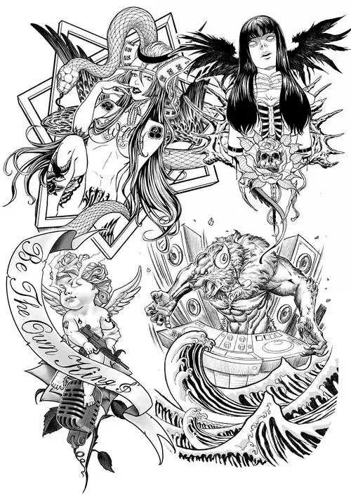 暗黑风手稿|插画|商业插画|民间艺人毅哥 - 原创作品 - 站酷 (zcool)