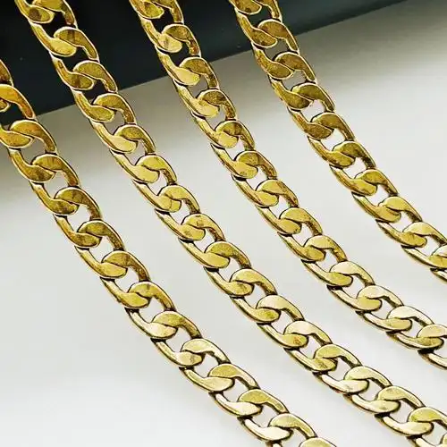 6mm宽古巴链条嘻哈风项链半成品链子铜链侧身nk铜链饰品配件链条