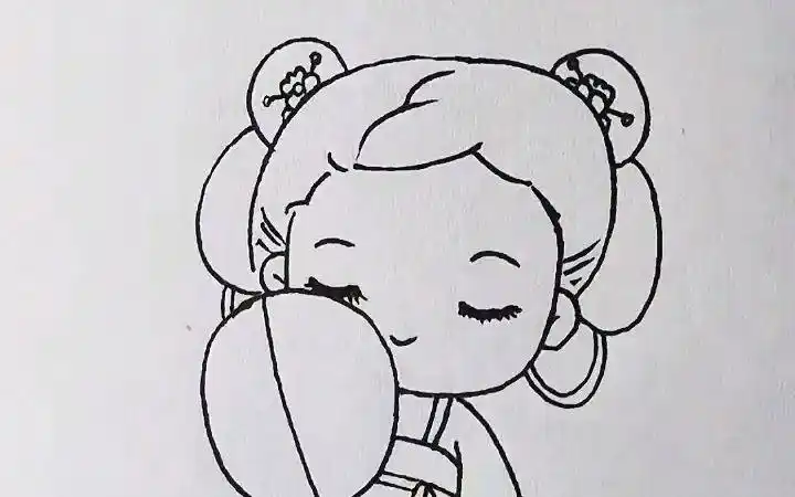 【简笔画】古装女孩简笔画教程