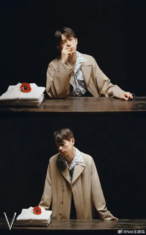 《v》新刊封面,平静的人物镜头,黑色背景更有电影感!