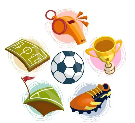 6款彩色足球元素设计矢量素材_体育运动_懒人图库
