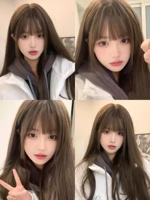 甜美风格的法式刘海超级减龄