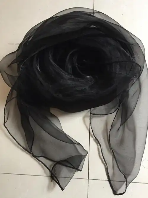 欧根纱丝巾蒙面海底舞蹈大方巾表演纱巾飘逸透明儿童盖头防蚊虫风