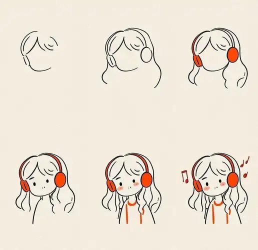 🎵听音乐的简笔画🎶