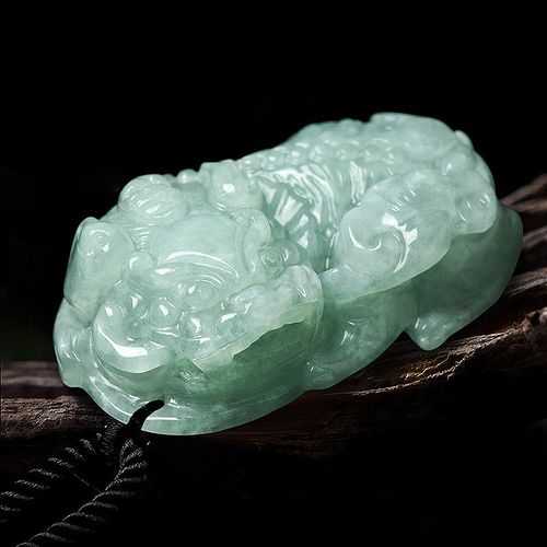 天然缅甸a货翡翠霸王大貔貅吊坠招财冰种玉石皮丘男挂件时尚饰品