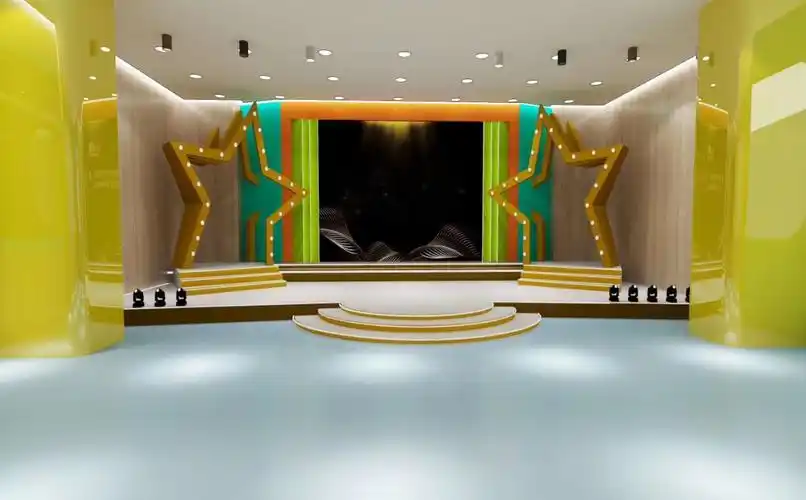 星空剧场,舞台星星造型,led演播大屏,用作录播表演及年会等大型活动.