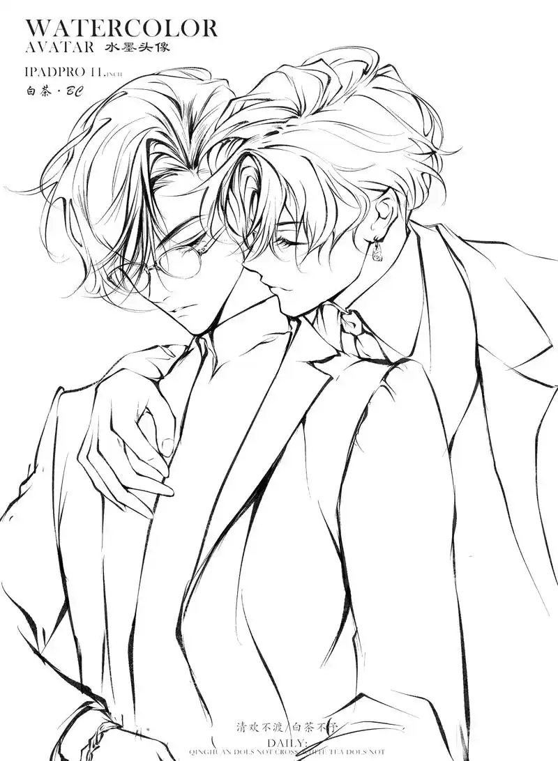 一些男生线稿合集整理,拿去练习吧!#画画 #插画 #proc - 抖音