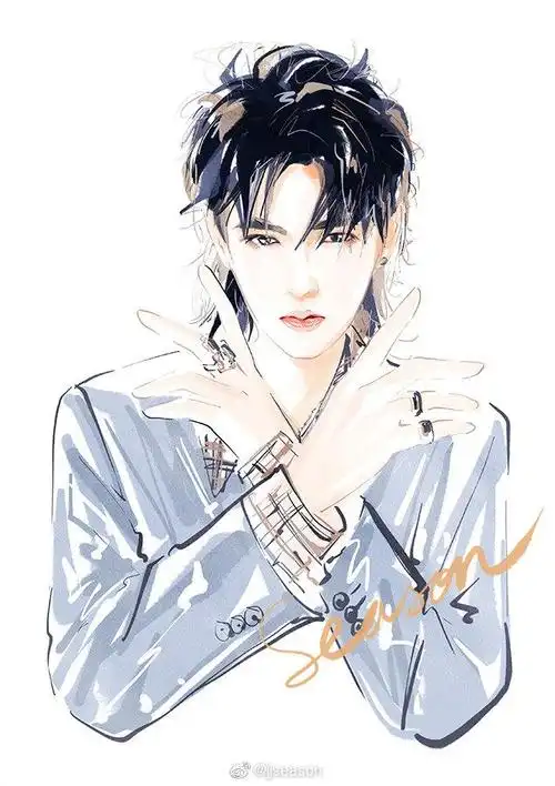 吴亦凡神仙插画:眉目传神 十分好看!