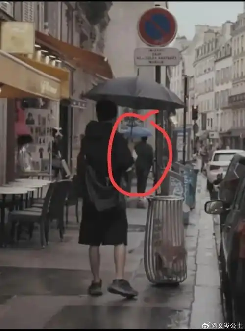 着手走这个背影真的是肖爸爸肖妈妈,肖战一个人在后面百无聊赖地跟着