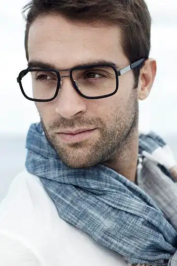 男人,戴着,围巾,中年,眼镜,海滩_高清图片_全景视觉