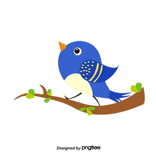 卡通矢量青色可爱小鸟免抠元素紫色鸟扁平可爱小鸟卡通森林动物野熊