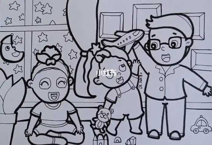 儿童画我爱我家简笔画