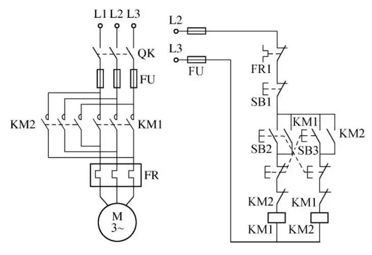 10是三相异步电动机正反转控制的电气原理图.