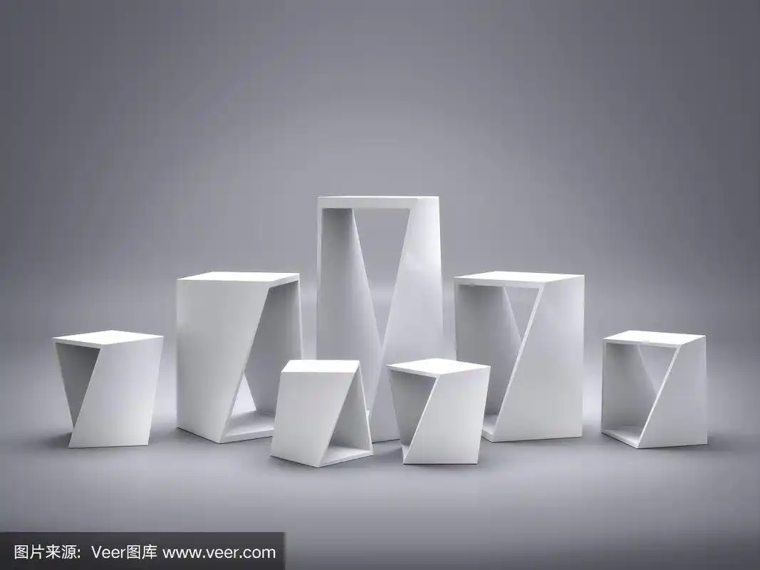 展示台,设计平台,空白产品,白色房间.3 d渲染.