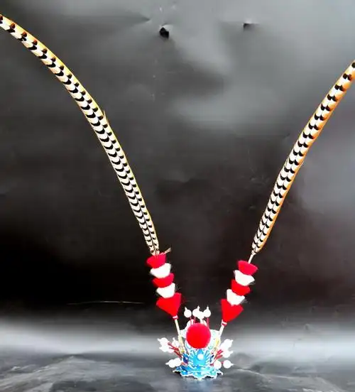 头饰 国潮摄影头饰紫金冠戏剧京剧翎子孙悟空帽子贾宝玉帽太子冠 1米