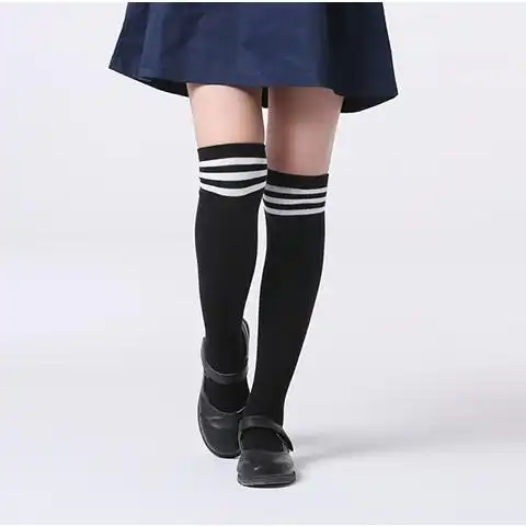 长筒筒袜3双学生过膝儿童女童男童纯棉校服儿童袜子016岁