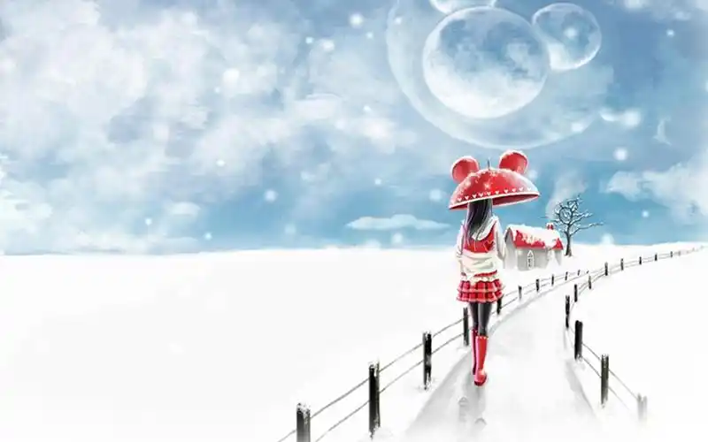 壁纸图片大全 唯美 > 冬天美丽浪漫女孩壁纸