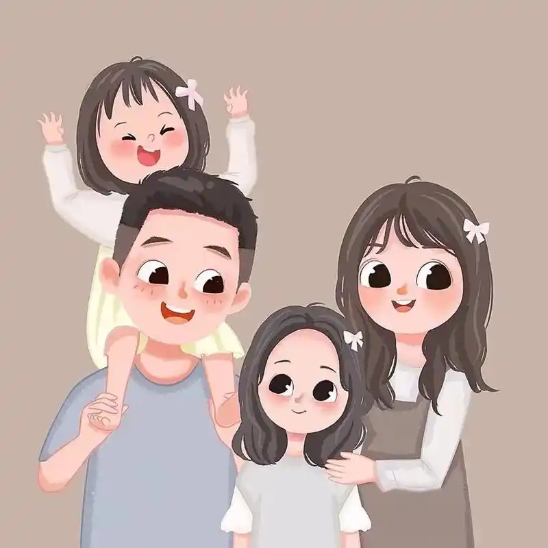 一家四口头像 生了两女儿,有人嘲笑,有人羡慕,有人说三道四 - 抖音
