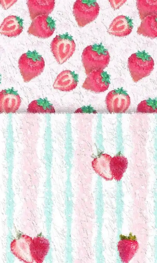 少女心草莓图案平铺壁纸,浪漫的粉红色,无法抵挡的甜美