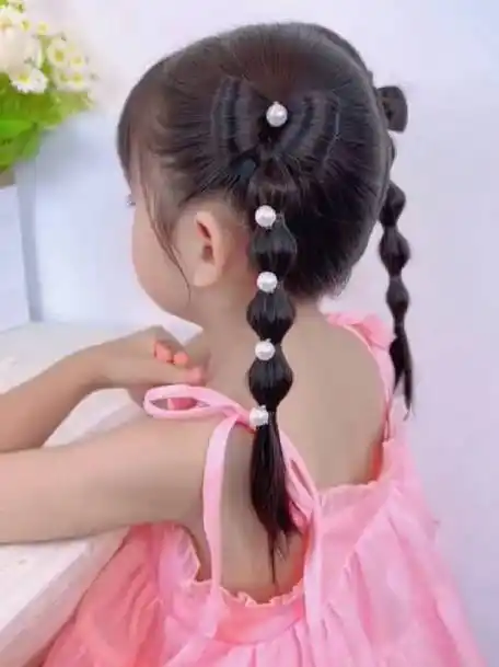 头发才发现的事#儿童甜妹可爱泡泡辫编发,六一儿童节快给你的女宝扎