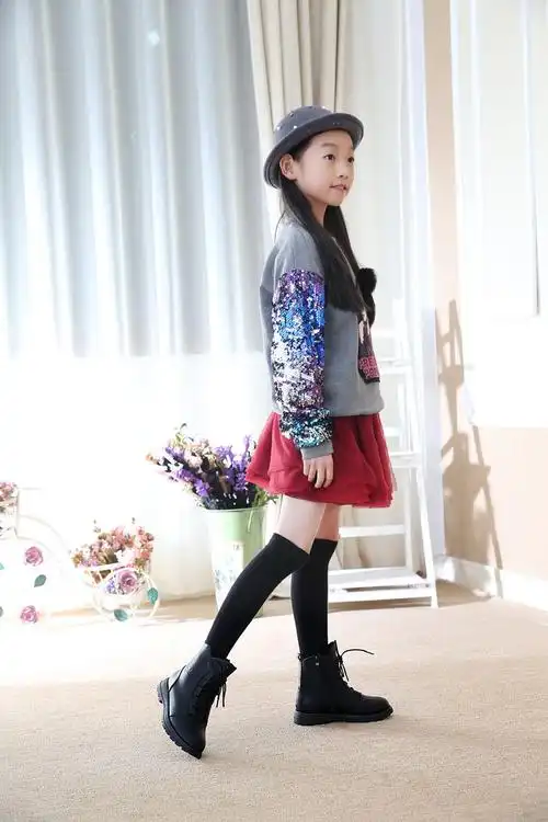 女童靴子公主靴童鞋真皮冬靴儿童保暖雪地靴加绒短靴潮棉靴马丁靴韩版