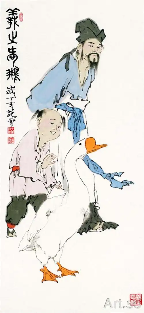 范曾国画水墨立轴30x6570x152人物王羲之动物鹅人物图片35m2453x5319