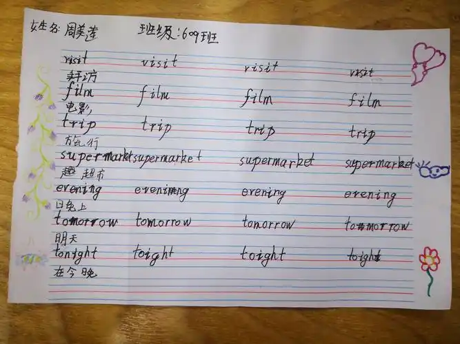 培养良好的书写习惯--英语单词书写展